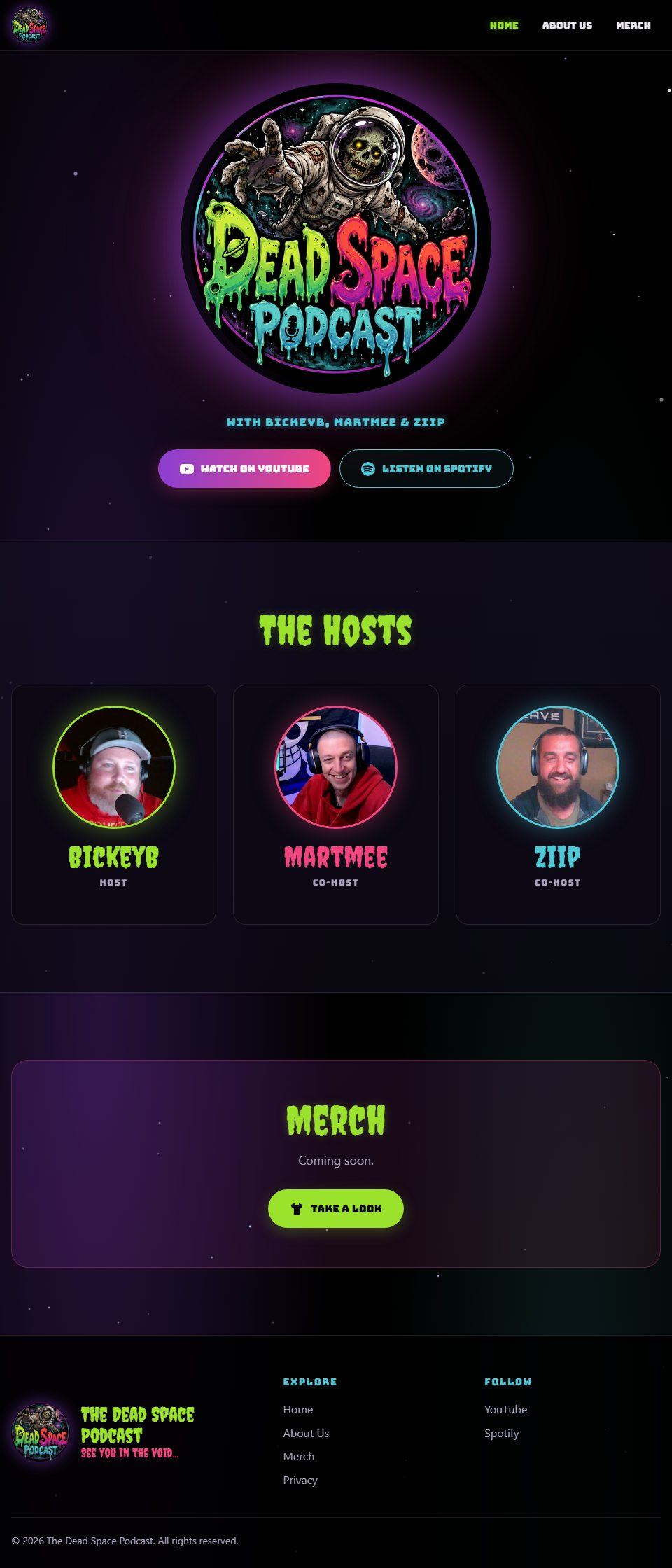 The Dead Space Podcast home page